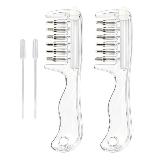 Portable Scalp Oil Dispenser 1/2Pcs Refillable Hair Applicator Comb, Leak Proof Women Comb for Growth, Massaging Men