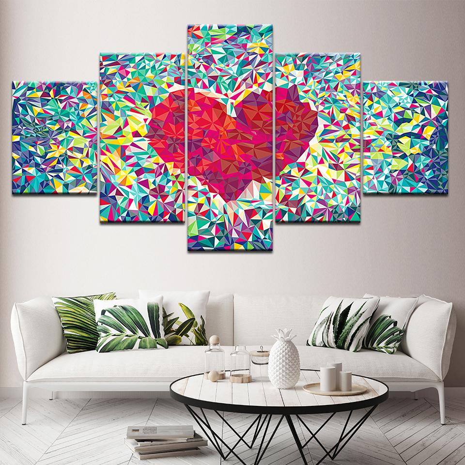 

Canvas Painting love Abstract Pattern 5 Pieces Wall Art Painting Modular Wallpapers Poster Print for living room Home Decor 20x35 20x45 20x55cm