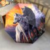 1 PC Automatic Folding Umbrella - Wolves Pattern, Portable & Foldable Design with 8 Ribs, Christmas Birthday Gifts