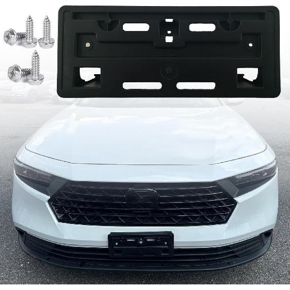 FASTCHE Front Bumper License Tag Plate Frame Bracket Holder Compatible with 2023 2024 2025 Honda Accord Front Bumper License Plate Holder Mounting