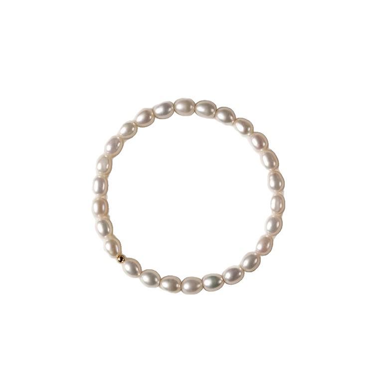 2025 Sommer Damen Süßwasserperlen Elastisches Armband – Einfach, Modisch, Vielseitig, Retro-Stil.