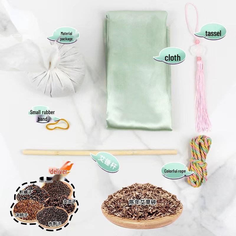 Year of the Horse Mugwort Meridian Massage Hammer - Solid Color Brocade Multifunctional Health Gift