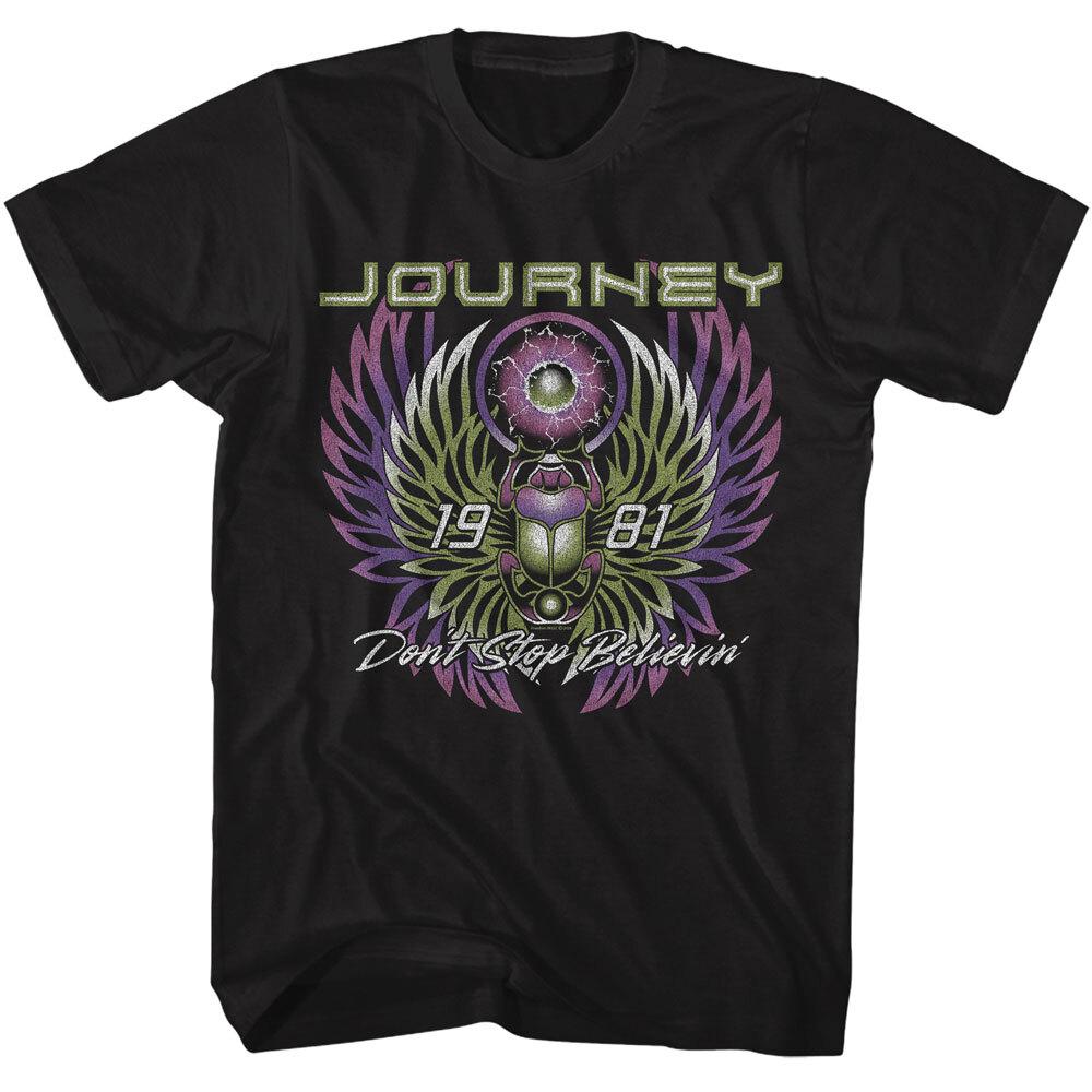 

Journey Adult T-Shirt DON039;T STOP BELIEVIN039; LP Music Official Steve Perry Black Unisex T-Shirt L