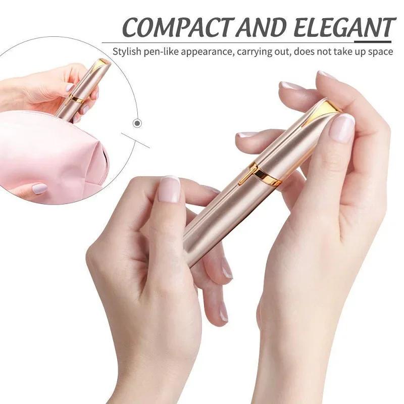 Electric Eyebrow Trimmer Security Hair Removal Eye Brow Epilator USB Charger Mini Shaper Shaver Hair Removal Painless Beauty