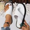 Damen Sommer Dicksohlige Runde Zehentrenner-Sandalen, Einfarbige Strand-Freizeitschuhe, In Großen Größen Erhältlich.