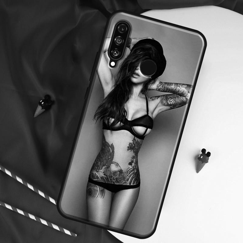 Sexy sleeve tattoo girl For Huawei Nova 10 SE 9 5T 12s 12i 11i Y91 Y90 Y60 Y70 Y72 Y61 P20 P30 P40 Lite P60 Pro Case