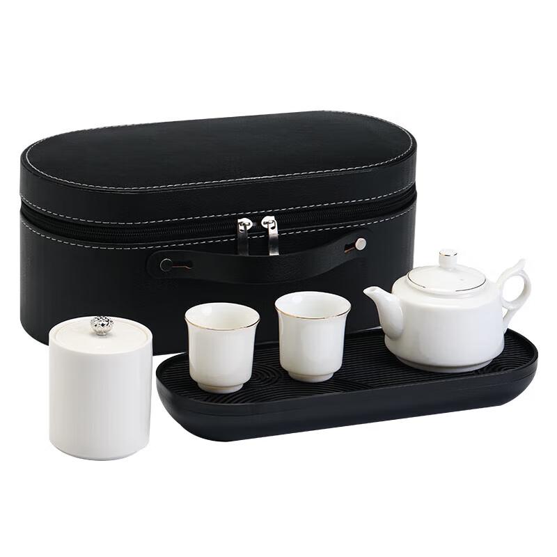 Elegant Chinese Ceramic Tea Set with Tray