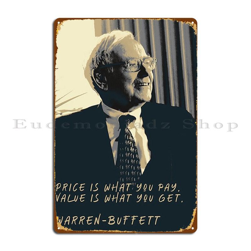 

DORA Tin Sign Warren Buffett Quotes Metal Plaque Retro Printed Kitchen Kitchen Decoration Tin Sign Poster 20x30cm（7.8x11.8inch）