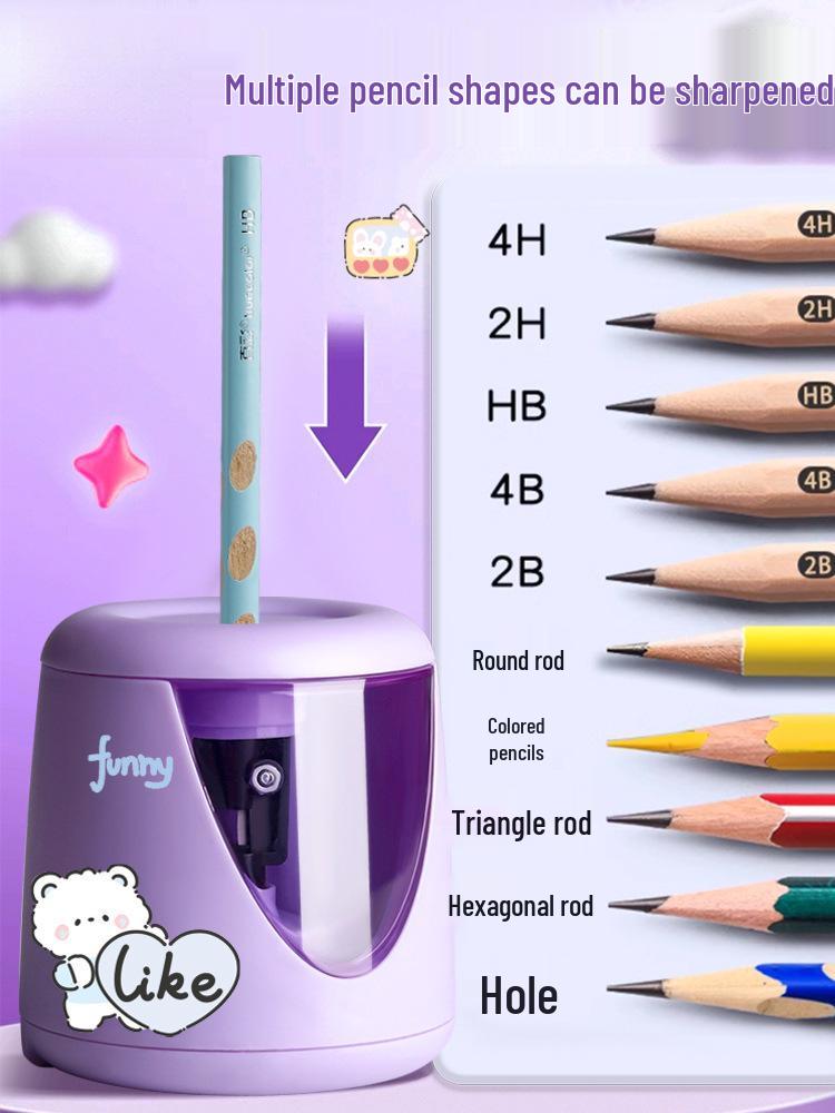 True Color Rechargeable Electric Pencil Sharpener for Students