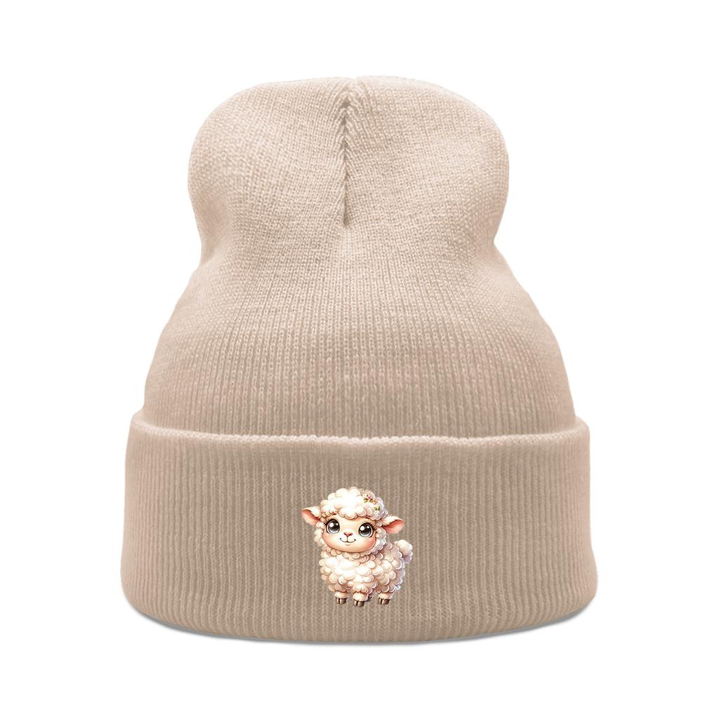 Unisex Winter Hats Knitted Hat Beanie Cute Sheep Print Woman Cap Simple Cancer Chemo Knit Cap Beanie Perfect For Mountaineering