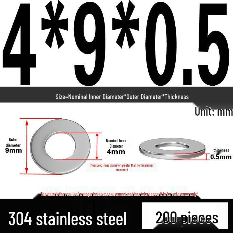 Thickened 304 Stainless Steel Flat Washer Spacer (M2-M36)