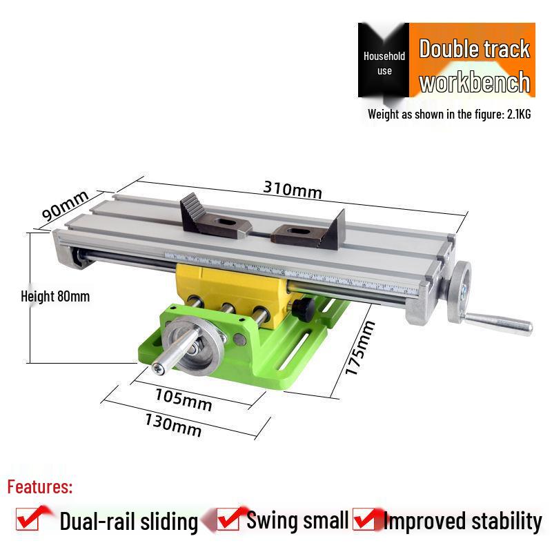 High-Precision Multi-Function Milling Machine Vise with Cross Slide Table and Drill Press Holder