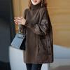 Suéter de Señora Otoño Primavera Casual Manga Larga Cuello Alto Tejido Suéteres Tops Coreano Suelto Suéteres Jerseys de Mujer