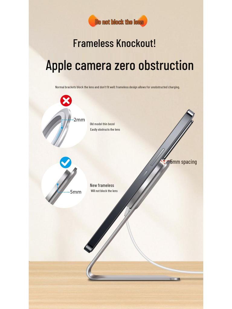 2-in-1 MagSafe-Compatible Magnetic Phone Stand with Metal Base