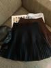 Pleated Knitted A-line Mini Skirt for Women - High Waist, Slimming, Versatile, Petite Fit for Spring & Autumn