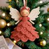 DIY Crochet Angel Ornament Kit Handmade Yarn Craft Set Handwoven DIY Material Kit Christmas Tree Hanging Crocheting