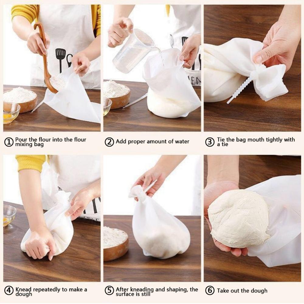 Pastry Bread Multifunction Silicone Non-Toxic Flour Mixing Bag Dough Mixer Baking Tool Kneading Bag