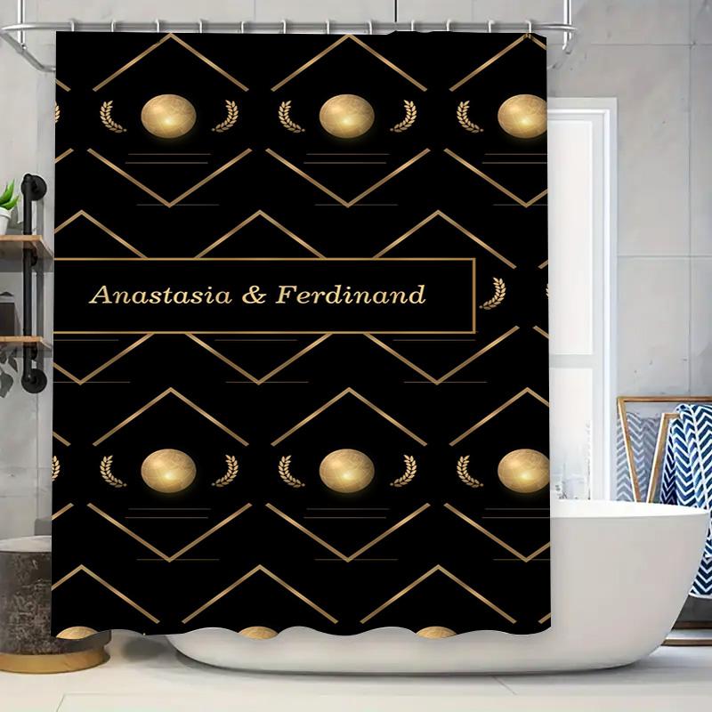 

White And Pink Marble Shower Curtain Waterproof Decorative Bath Mat Bathroom Accessories Modern Home Supplies W60H190(CM)-1 Pcs