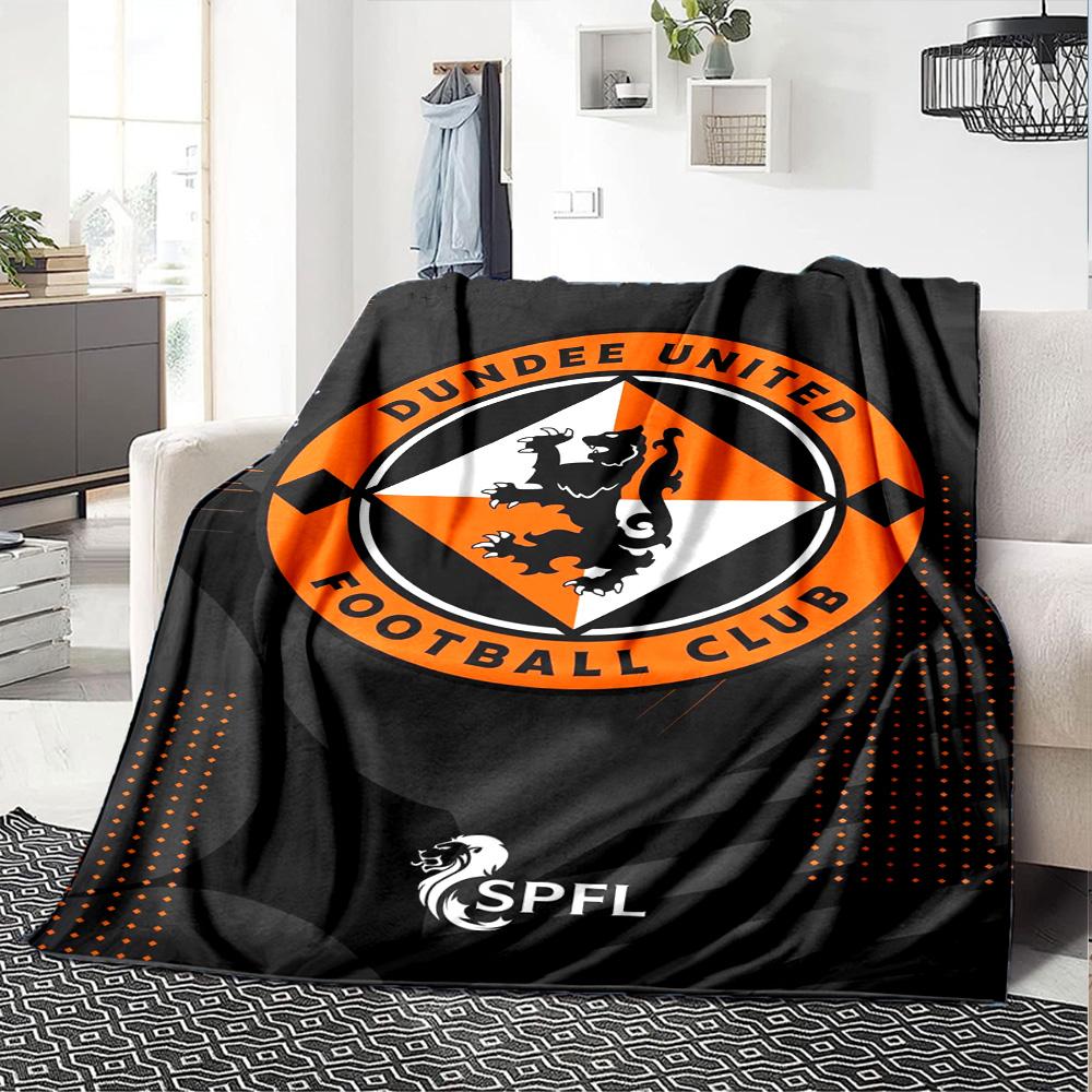 Dundee United FC Print Flannel Blanket High Quality Warm Comfortable Cover for All Seasons Perfect for Gifts Home Decor