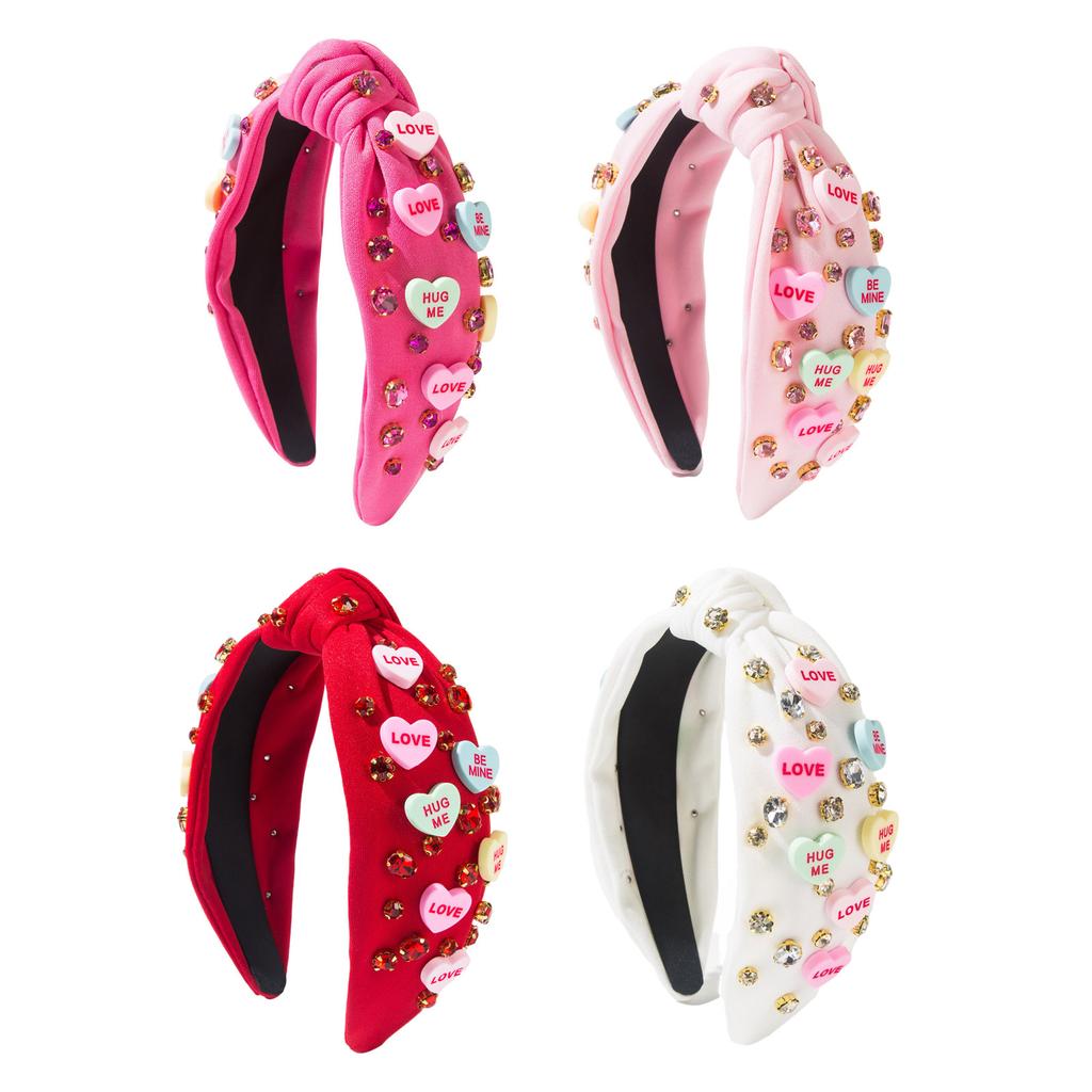 Women's Fashion Headwear Versatiles Knotted Hair Band Vintage Styles Headbands for Valentine's Day
