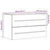 VidaXL Armoire de lavabo gris béton 80x38,5x48 cm bois ingénierie 856228