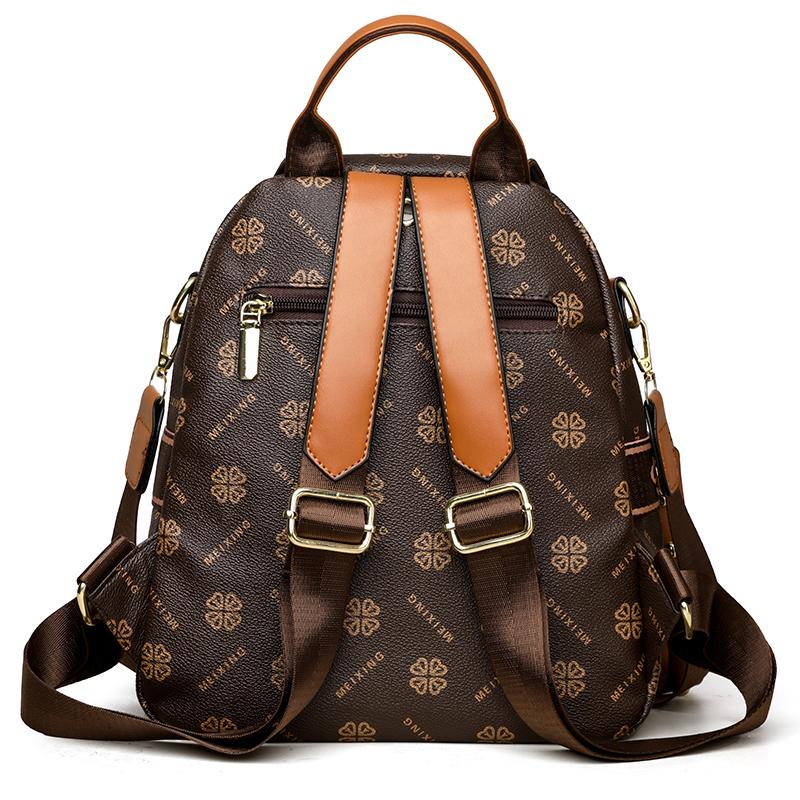 Multi-Function Backpack Women's Large Capacity Schoolbag Print Shoulder Crossbody Bag Travel Backpack