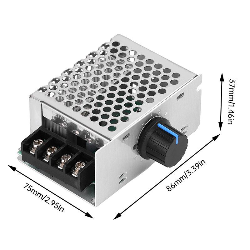 4000W SCR Dimmer & Speed Controller: High-Power Voltage Regulator and Temperature Controller for 220V AC Motors with Shell