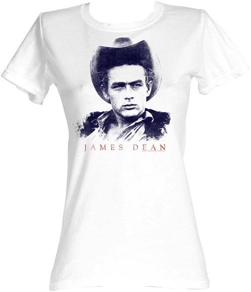 James Dean 1950 s Icon In Cowboy Hat Photo Womans Fitted T Shirt S