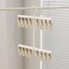 Portable Socks Drying Rack Windproof Clothes Drying Rack with Clips  Household