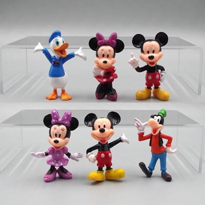 6Pcs Anime Figures Mickey Mouse Minnie Mouse Birthday Party Cake Action Figure Figure Decoration PVC Kids Toys Present