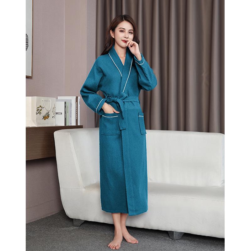 Couple's Cotton Waffle Bathrobe - Absorbent and Plus Size for Men & Women