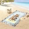 Süßes Tier Cartoon Print Strandtuch, Großes Weiches Schnelltrocknendes Handtuch für Strand Camping Schwimmen