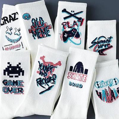 Calzini da basket da uomo alla moda a tubo medio autunno/inverno - Versatili, assorbi-sudore, traspiranti, calzini sportivi