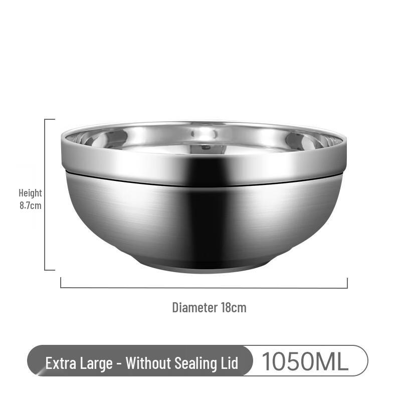 

Qianxing 304 Stainless Steel Double-Layer Insulated Bowl