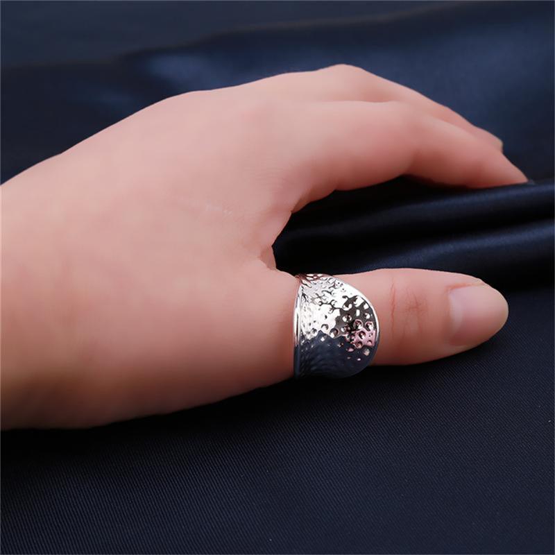 Edle Schmuck 925 Silber Frauen Ring breite Daumen Punkte Größe 8 günstig im von