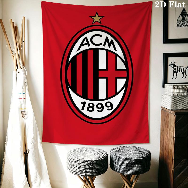 Ac Milan Crest Emblem Threepiece Set 1 Duvet Cover 2 Pillowcase Without Core Soft And Comfortable Christmas Birthday Gift