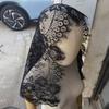 Hollow Wedding Lace Shawl Lace Trim Bride Head Gauze Elegant Veil Prayer Shawl  Party