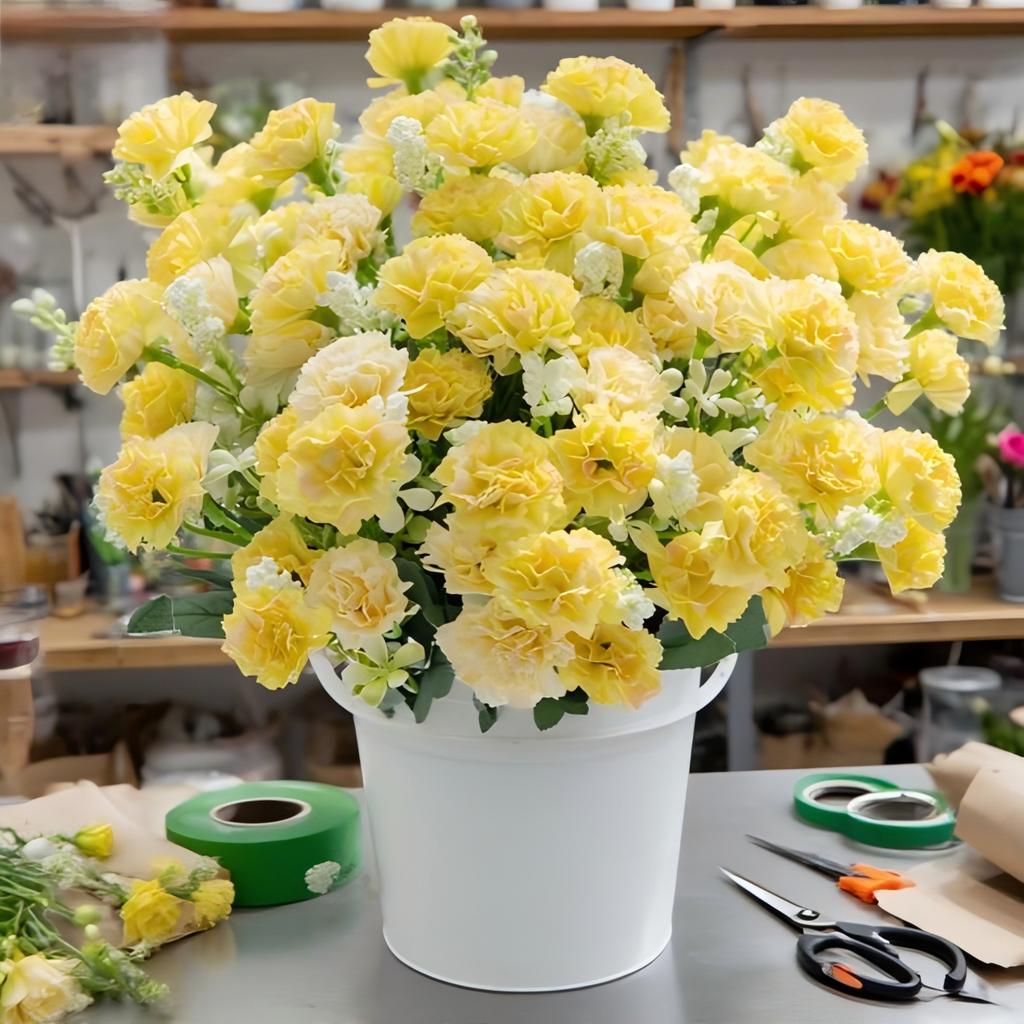 Artificial Flowers Rose Carnation Festival Wreath Accessory Outdoor Garden Courtyard Home Vase Dining Table Bonsai Wedding Decor