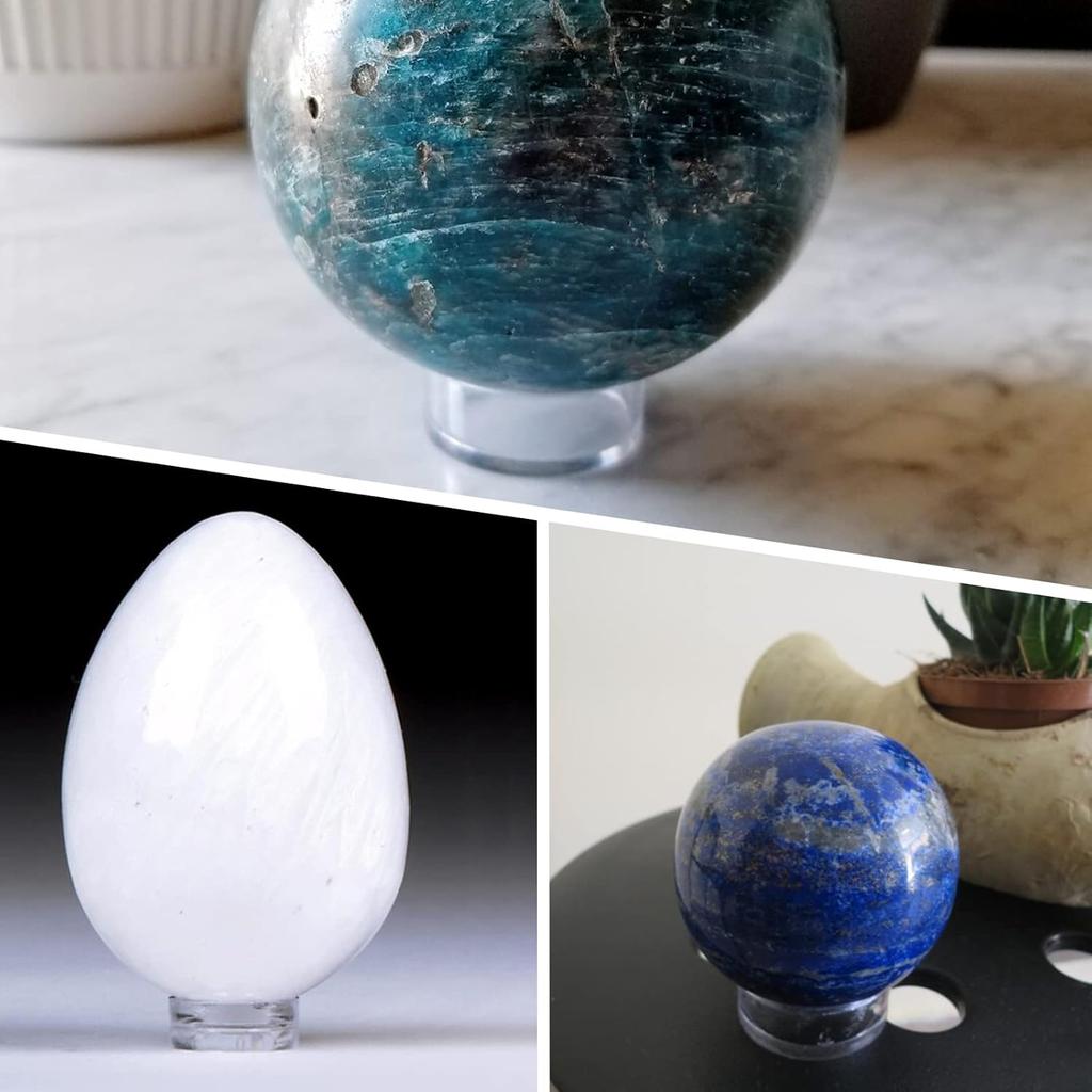 Acrylic Sphere Stand, Clear Ball Stand, Round Spheres Display Stands for Golf Ball, Crystal Ball, Baseball, Softball, Marbles,