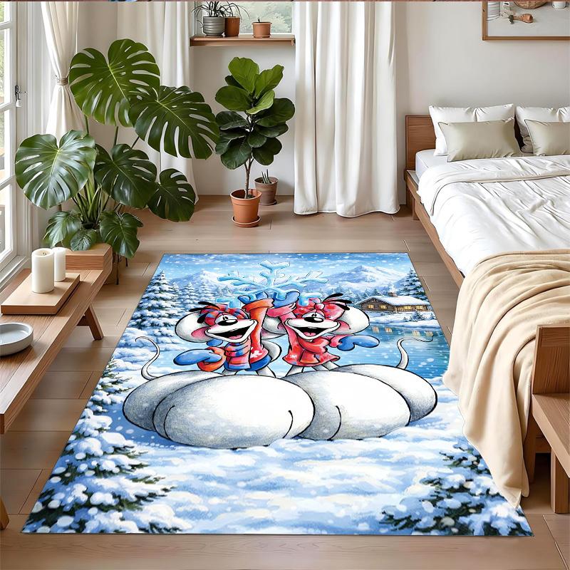 Diddl Print Crystal Velvet Plush Rug Anti?Slip Wear?Resistant Floor Carpet For Indoor Household Home Decoration