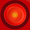 4Pcs Red Wedding Snack Tray Round Plastic Chinese  Year Nut Fruit Plate Chinese Thickened Serving Tray Entertainment
