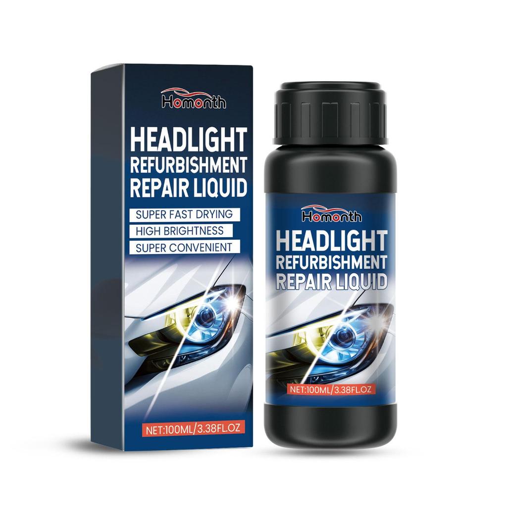 HOMONTH Kits de pulido para restauración de faros de coche, removedor de arañazos para faros, pasta limpiadora para reparación, elimina la oxidación, líquido para pulir faros