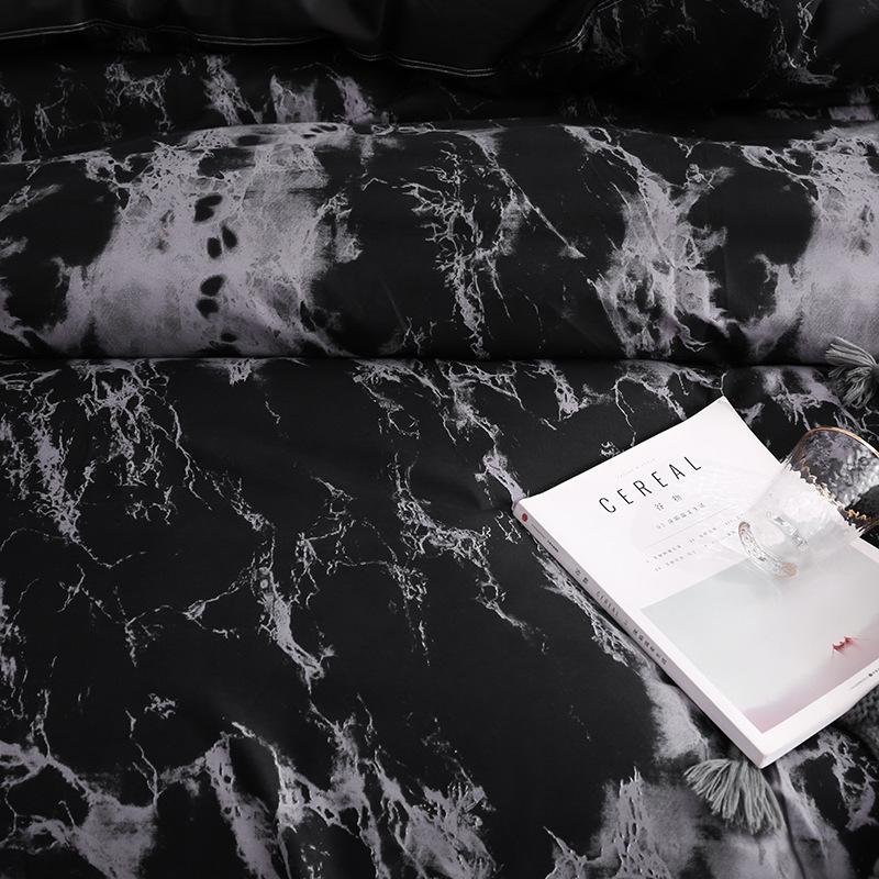 Marble Pattern Aesthetic Bedding Set Quilt Cover Pillowcases Cotton Euro Style Bed Linen Set Full Double Queen King Bedspread
