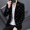 Erkek Blazers Slim Fit Takım Elbise Erkekler için Iş Resmi Ceket Erkek Düğün Takım Elbise Ceketler Erkek Moda Kadife Erkek Blazer Ceket