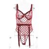 Koltailace Plaid Bodysuit Sensual Lingerie With Chain Open Crotchless Teddy Bear Transparent Lace Sissy Erotic Body Sexy Tights