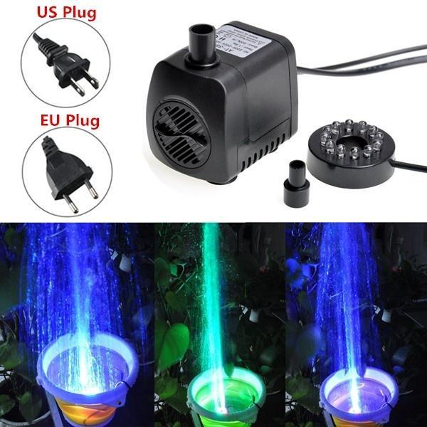 210 GPH 12 LED Submersible Water Pump 