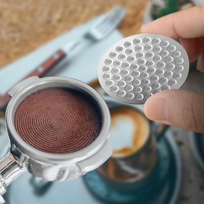 51/53/58 mm wiederverwendbarer Doppelkaffeefilter aus Metall, sekundärer Wasserabscheider, hitzebeständig, professionelles Espresso-Zubehör