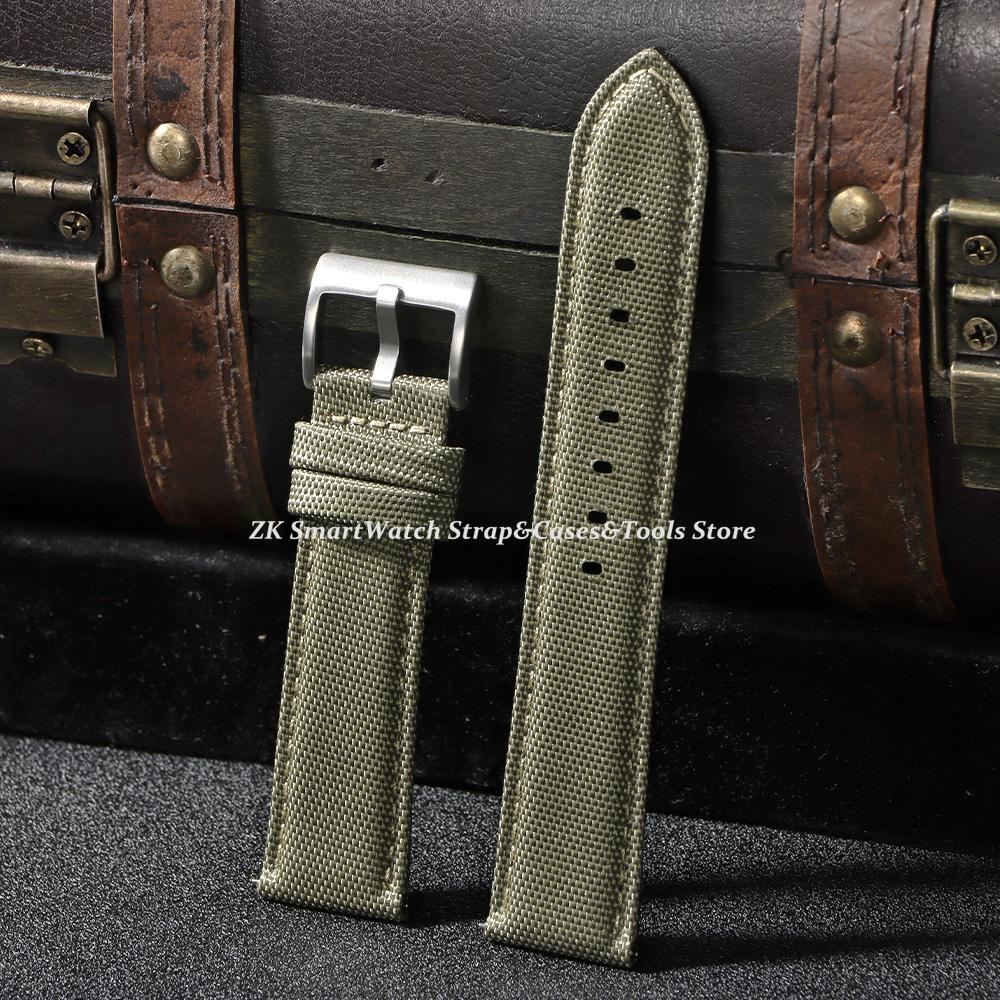 20mm 22mm Nylon Watch Strap Quick Release Black Buckle Watch Bands Durable Weaving Fabric Leather Wristband Belt for Men Women