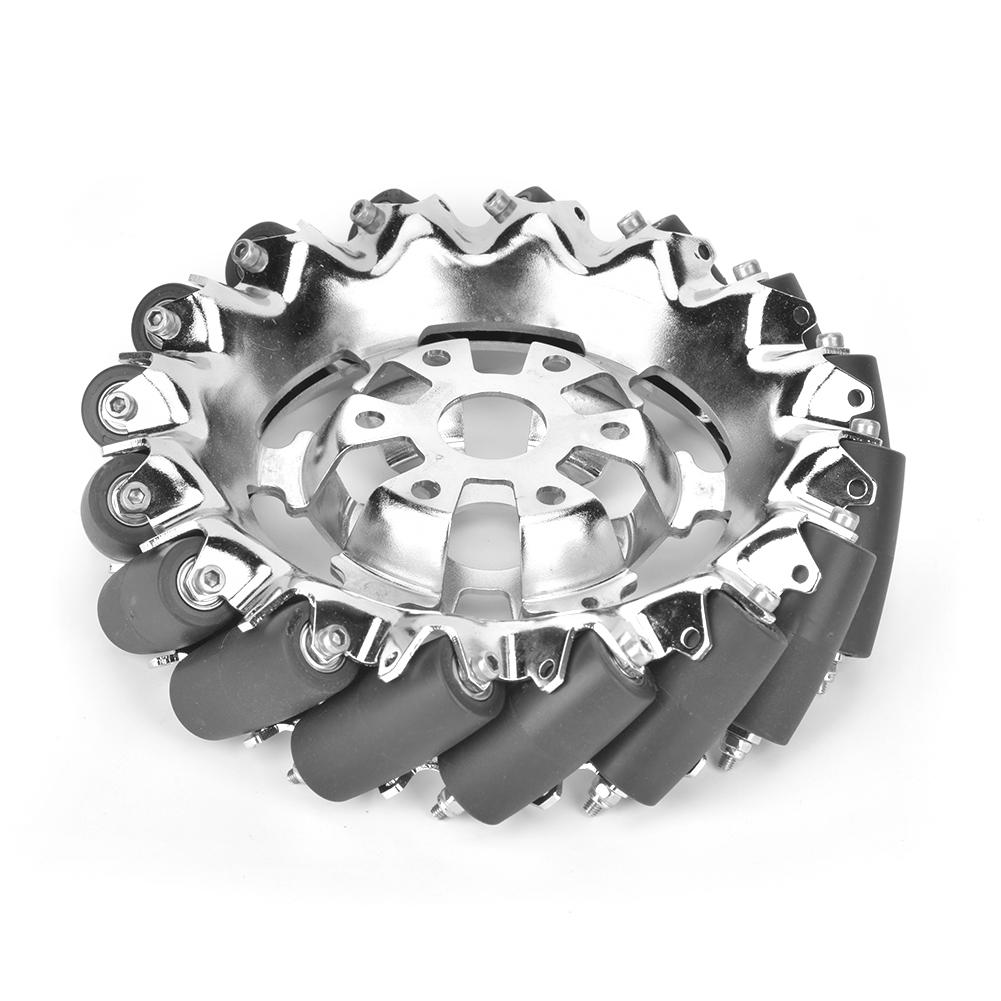6 Zoll Mecanum-Rad Metall Rechts mit 16 Stück TPU-Gummirollen Teile für Industrieroboter