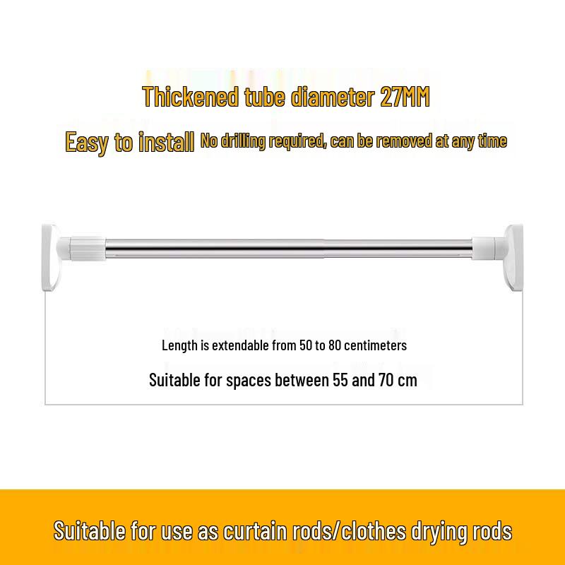 Telescopic Rod: Punch-Free Clothes & Curtain Rack for Balcony